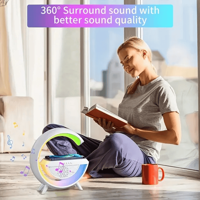 3 In 1 G Smart Station, Multifunctional Wireless Lamp, G LED Table Stand, Dimmable Night Light Touch Lamp Alarm Clock with Music Sync, Home Office Study Bedside Decor Lamp 3 In 1 G Smart Station, Multifunctional Wireless Lamp, G LED Table Stand, Dimmable Night Light Touch Lamp Alarm Clock with Music Sync, Home Office Study Bedside Decor Lamp